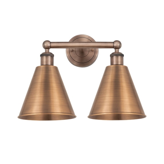 Innovations Lighting 616-2W-AC-MBC-8-AC Ballston Cone 2 Light 17" Wide Vanity Light -