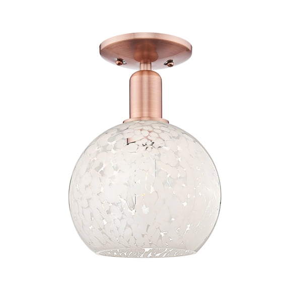 Innovations Lighting 716-1C-AC-G1216-8WM White Mouchette 8" Wide Semi-Flush Globe Ceiling