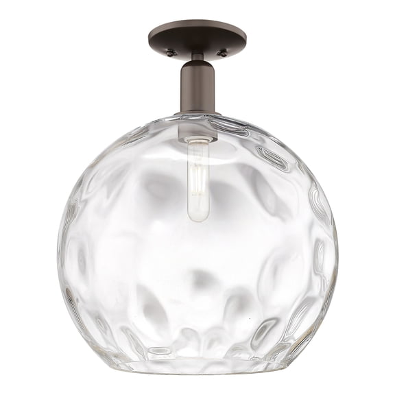 Innovations Lighting 716-1C-OB-G1215-14 Athens Water Glass 14" Wide Semi-Flush Globe