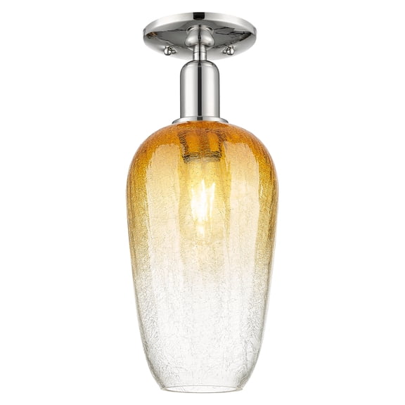 Innovations Lighting 716-1C-PN-G484-7AM Brookhaven Flute 7" Wide Semi-Flush Ceiling