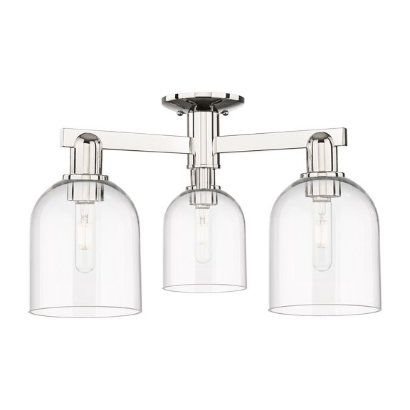 Innovations Lighting 716-3F-PN-G558-6CL Bella 3 Light 23" Wide Semi-Flush Ceiling Fixture