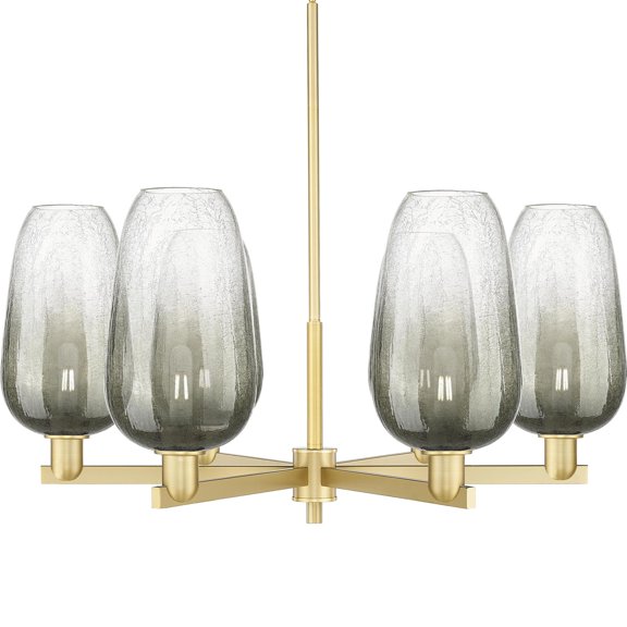Innovations Lighting 716-6CR-SG-G484-7SL Brookhaven Flute 6 Light 24" Wide Candle Style