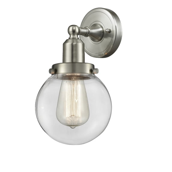 Innovations Lighting 900H-1W-SN-G202-6 Globe 1 Light 12" Tall Bathroom Sconce - Nickel