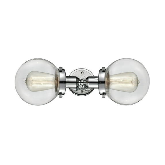 Innovations Lighting 900H-2W Globe Globe 2 Light 14" Wide Bathroom Vanity Light - Chrome