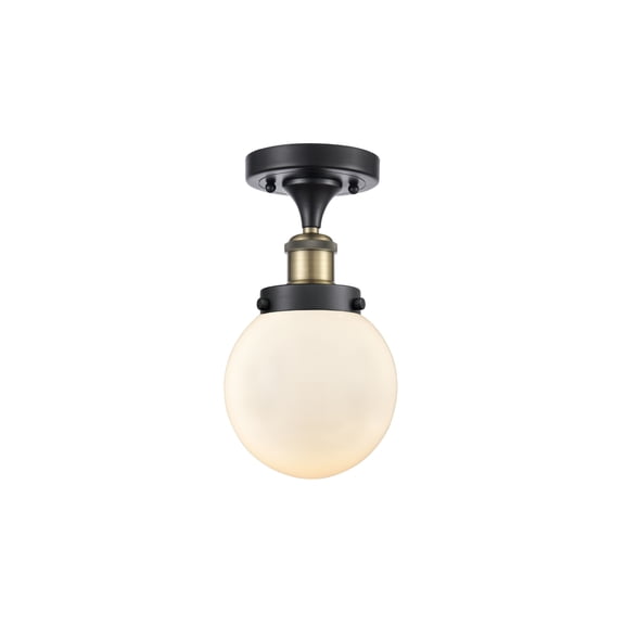 Innovations Lighting 916-1C-BAB-G201-6 Beacon 6" Wide Semi-Flush Globe Ceiling Fixture -