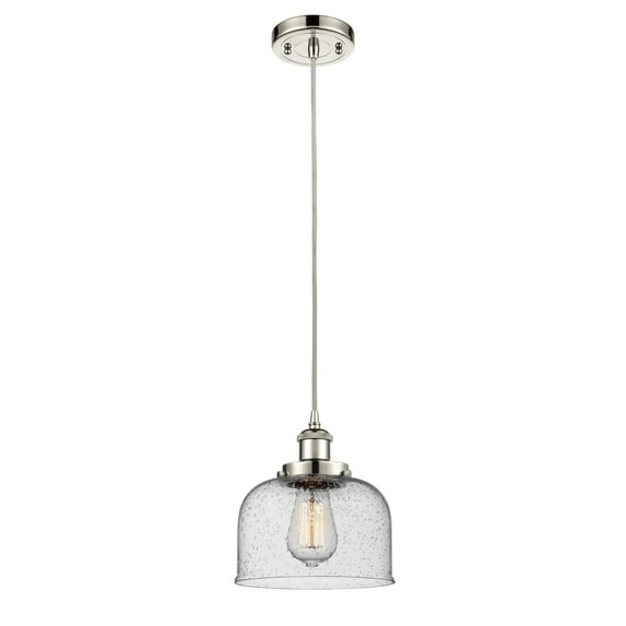 Innovations Lighting 916-1P-10-8 Bell Pendant Bell 8" Wide Mini Pendant - Nickel