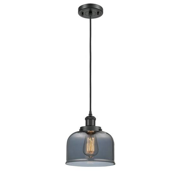 Innovations Lighting 916-1P Large Bell Large Bell 8" Wide Mini Pendant - Matte Black /