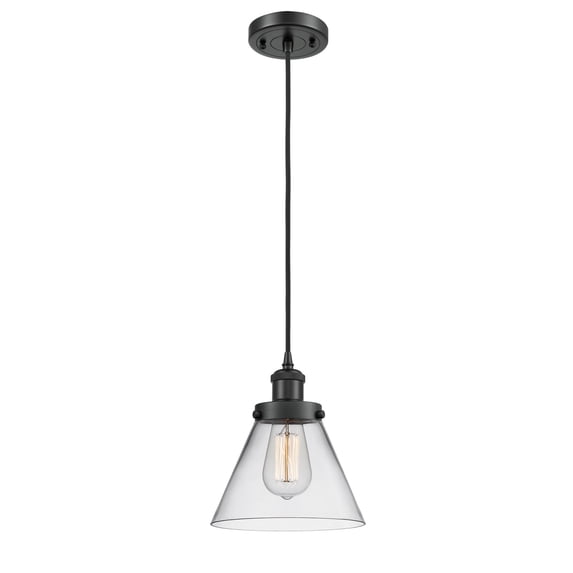 Innovations Lighting 916-1P-BK-G42 Large Cone 8" Wide Mini Pendant - Black