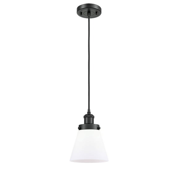 Innovations Lighting 916-1P-BK-G61 Small Cone 6" Wide Mini Pendant - White