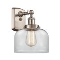 thumbnail image 1 of 916-1W-SN-G72-Innovations Lighting-Bell - 1 Light Wall Sconce In Industrial Style-13 Inches Tall and 8 Inches Wide-Brushed Satin Nickel Finish-Clear, 1 of 7