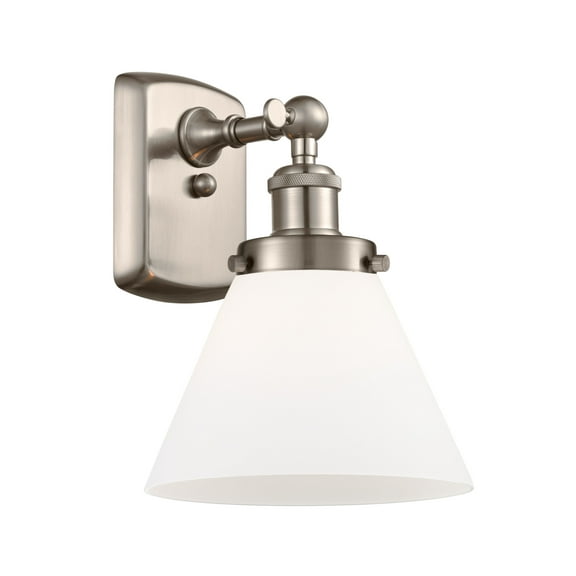 Innovations Lighting 916-1W Large Cone Large Cone 8" Wide Bathroom Sconce - White