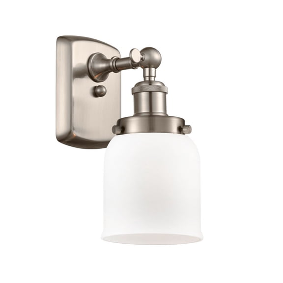 916-1W-SN-G51 Innovations Lighting Bell - 1 Light Wall Sconce In Industrial Style-12 Inches Tall and 5 Inches Wide-Brushed Satin Nickel Finish-Matte