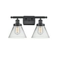 thumbnail image 1 of Innovations Lighting 916-2W Large Cone Large Cone 2 Light 16" Wide Vanity Light - Black, 1 of 7