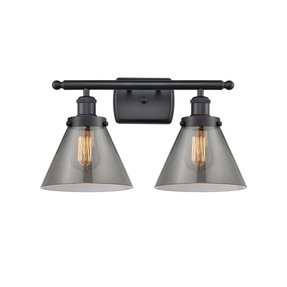 Innovations Lighting 916-2W Large Cone Large Cone 2 Light 16" Wide Vanity Light - Matte