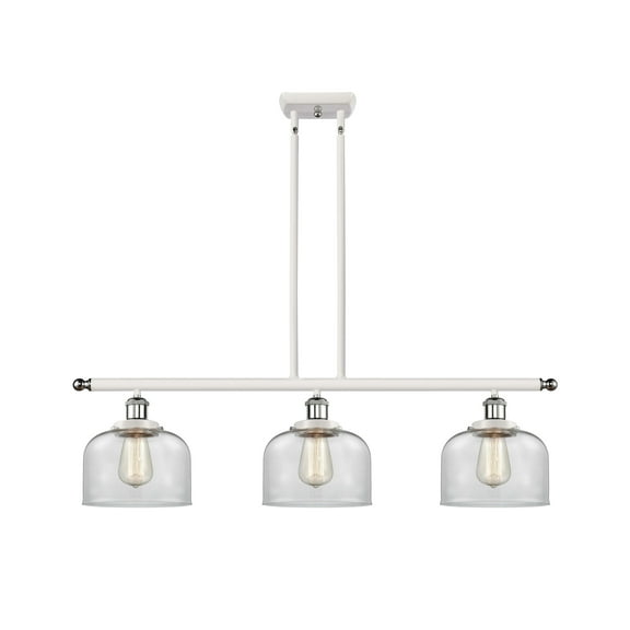 Innovations Lighting 916-3I-11-36 Bell Linear Bell 3 Light 36" Wide Linear Pendant - White