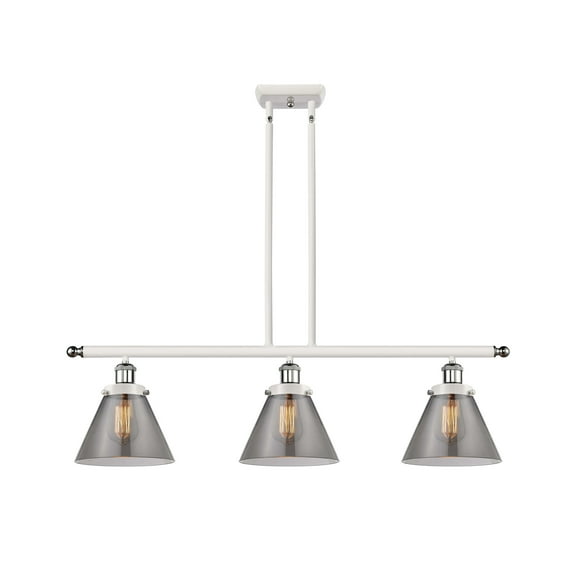 Innovations Lighting 916-3I-11-36 Cone Linear Cone 3 Light 36" Wide Linear Pendant - White