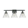 thumbnail image 1 of Innovations Lighting 916-3W Large Cone Large Cone 3 Light 26" Wide Vanity Light - Black, 1 of 7