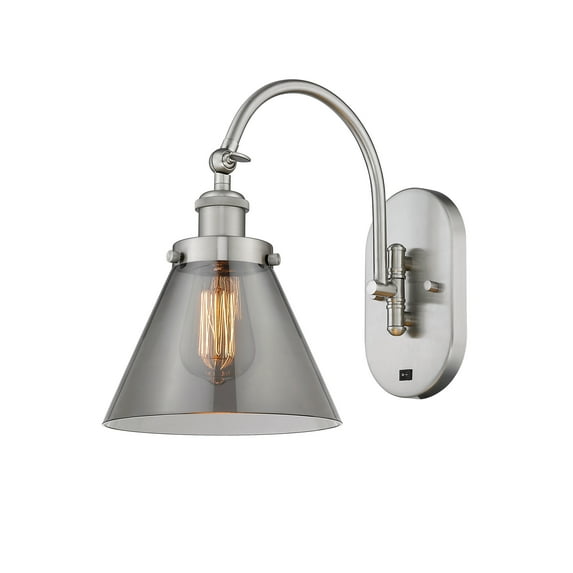 Innovations Lighting 918-1W-13-8 Cone Sconce Cone 13" Tall Wall Sconce - Brushed Satin