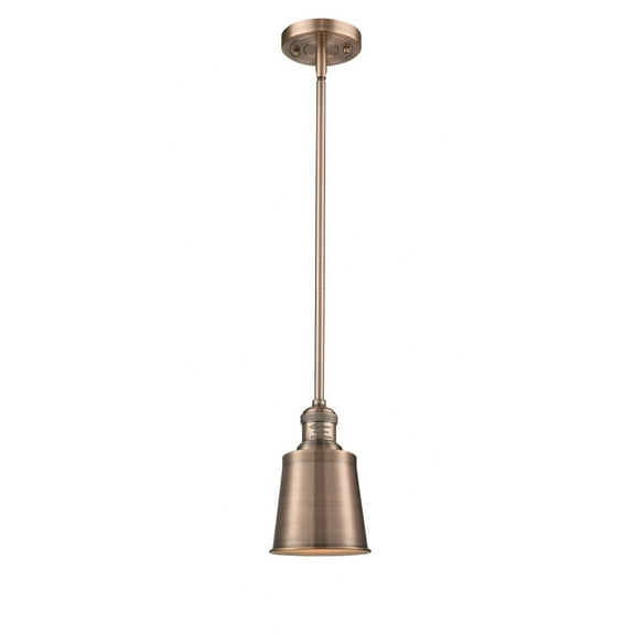 201S-AC-M9-AC Innovations Lighting Addison - 1 Light Stem Hung Mini Pendant In Traditional Style-6 Inches Tall and 5 Inches Wide-Antique Copper