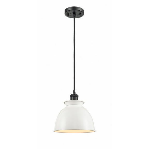 516-1P-BK-M14-W Innovations Lighting Adirondack - 1 Light Cord Hung Mini Pendant In Industrial Style-10 Inches Tall and 8.13 Inches Wide-Matte Black