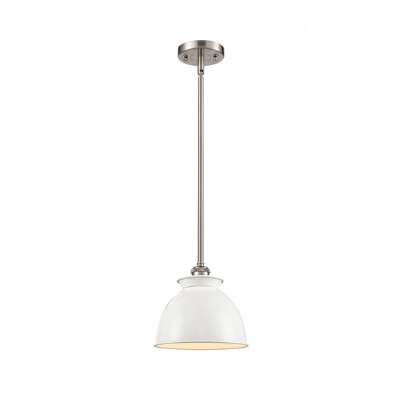 516-1S-SN-M14-W Innovations Lighting Adirondack - 1 Light Mini Pendant In Industrial Style-10 Inches Tall and 8.13 Inches Wide-Brushed Satin Nickel