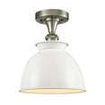 thumbnail image 1 of 516-1C-SN-M14-W Innovations Lighting Adirondack - 1 Light Semi-Flush Mount In Industrial Style-12 Inches Tall and 8.5 Inches Wide-Brushed Satin Nickel, 1 of 1