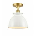 thumbnail image 1 of 516-1C-SG-M14-W Innovations Lighting Adirondack - 1 Light Semi-Flush Mount In Industrial Style-12 Inches Tall and 8.5 Inches Wide-Satin Gold Finish, 1 of 1