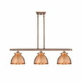 thumbnail image 1 of 516-3I-AC-M14-AC-Innovations Lighting-Adirondack - 3 Light Stem Hung Island In Art Deco Style-11 Inches Tall and 36 Inches Wide-Antique Copper Finish, 1 of 2