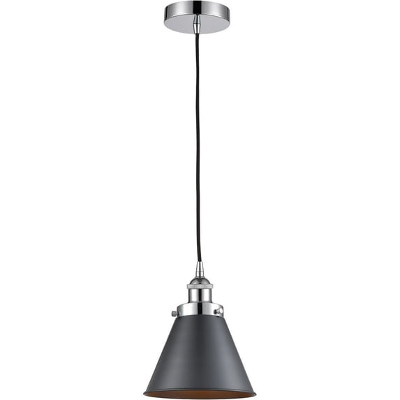 616-1PH-PC-M13-BK Innovations Lighting Appalachian - 1 Light Mini Pendant In Traditional Style-9.5 Inches Tall and 8 Inches Wide-Polished Chrome