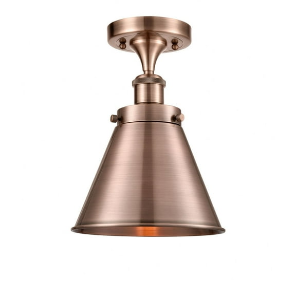 916-1C-AC-M13-AC Innovations Lighting Appalachian - 1 Light Semi-Flush Mount In Industrial Style-9.5 Inches Tall and 7 Inches Wide-Antique Copper