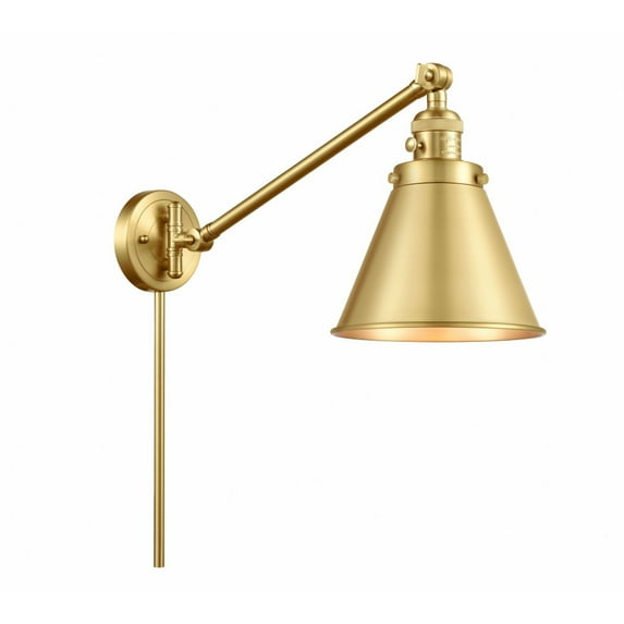 237-SG-M13-SG Innovations Lighting Appalachian - 1 Light Swing Arm Wall Sconce In Traditional Style-12 Inches Tall and 8 Inches Wide-Satin Gold Finish