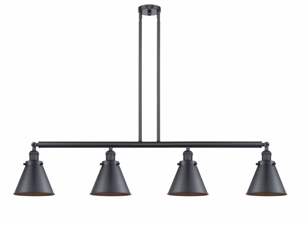 Matte Black Appalachian Crystal Island Light with Adjustable Swivels