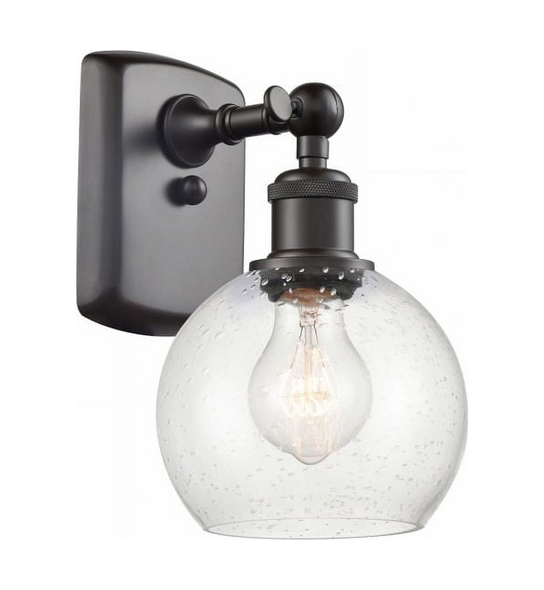 Athens 9.38" Oil Rubbed Bronze Sconce with Seedy Glass