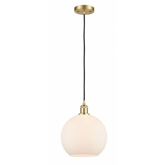 516-1P-SG-G121-10 Innovations Lighting Athens - 1 Light Cord Hung Mini Pendant In Industrial Style-13 Inches Tall and 10 Inches Wide-Satin Gold