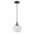 thumbnail image 1 of Innovations Lighting  Athens - 1 Light 8" Cord Hung Mini Pendant Black Antique Brass/Seedy, 1 of 5