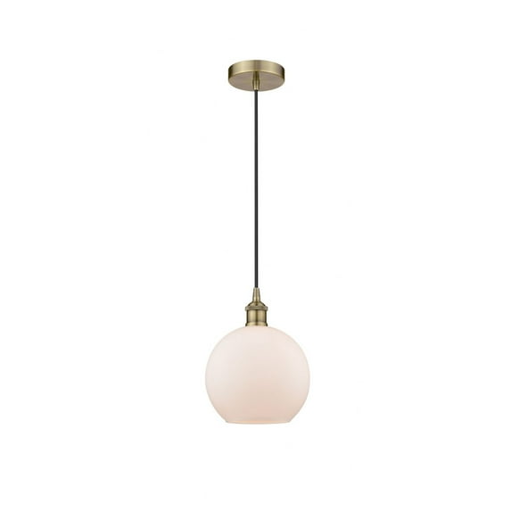 616-1P-AB-G121-8 Innovations Lighting Athens - 1 Light Cord Hung Mini Pendant In Industrial Style-10.75 Inches Tall and 8 Inches Wide-Antique Brass