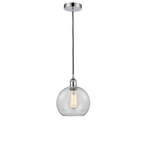 616-1P-PC-G122-8 Innovations Lighting Athens - 1 Light Cord Hung Mini Pendant In Industrial Style-10.75 Inches Tall and 8 Inches Wide-Polished Chrome