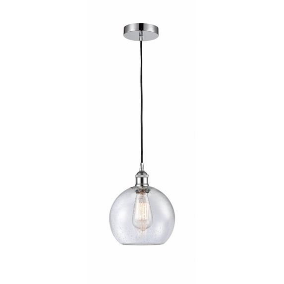 616-1P-PC-G124-8 Innovations Lighting Athens - 1 Light Cord Hung Mini Pendant In Industrial Style-10.75 Inches Tall and 8 Inches Wide-Polished Chrome