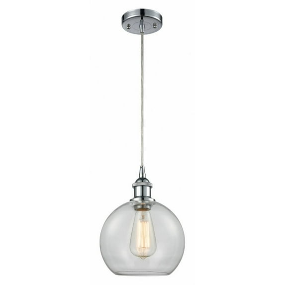 516-1P-PC-G122-8 Innovations Lighting Athens - 1 Light Mini Pendant In Industrial Style-10 Inches Tall and 8 Inches Wide-Polished Chrome Finish-Clear