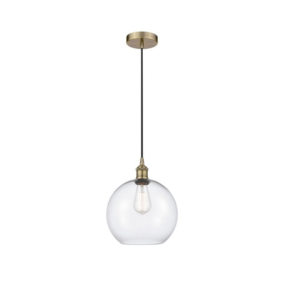 616-1P-AB-G122-10 Innovations Lighting Athens - 1 Light Mini Pendant In Industrial Style-12.75 Inches Tall and 10 Inches Wide-Antique Brass