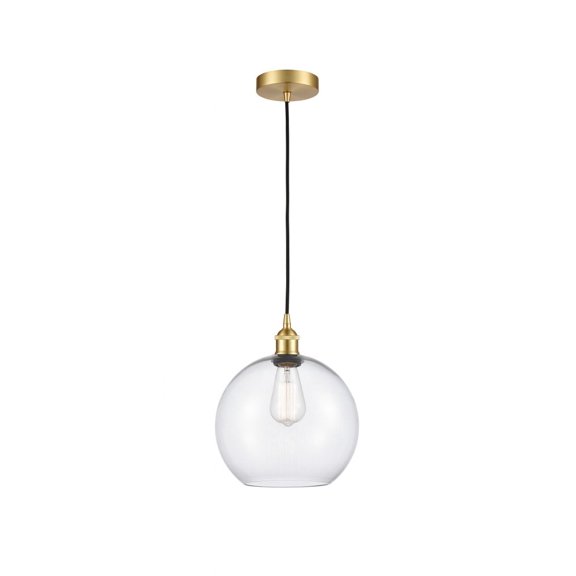 616-1P-SG-G122-10-Innovations Lighting-Athens - 1 Light Mini Pendant In Industrial Style-12.75 Inches Tall and 10 Inches Wide-Satin Gold Finish-Clear