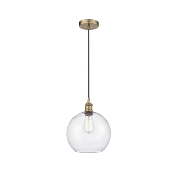 616-1P-AB-G124-10 Innovations Lighting Athens - 1 Light Mini Pendant In Industrial Style-12.75 Inches Tall and 10 Inches Wide-Antique Brass