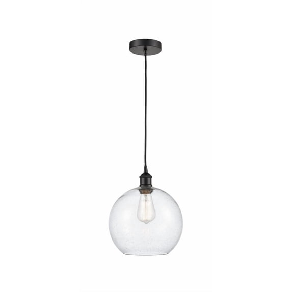 616-1P-BK-G124-10 Innovations Lighting Athens - 1 Light Mini Pendant In Industrial Style-12.75 Inches Tall and 10 Inches Wide-Matte Black Finish-Seedy