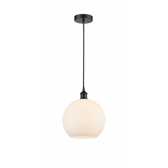 616-1P-BK-G121-10-Innovations Lighting-Athens - 1 Light Mini Pendant In Industrial Style-12.75 Inches Tall and 10 Inches Wide-Matte Black Finish-Matte