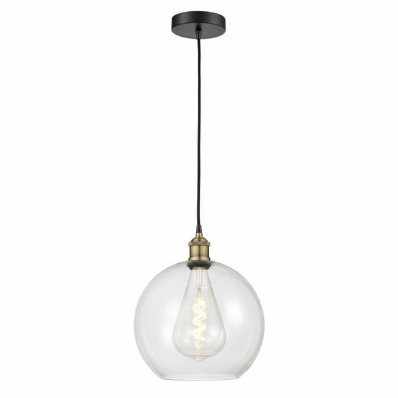 616-1P-BAB-G122-12 Innovations Lighting Athens - 1 Light Mini Pendant In Industrial Style-14.38 Inches Tall and 11.75 Inches Wide-Black Antique Brass
