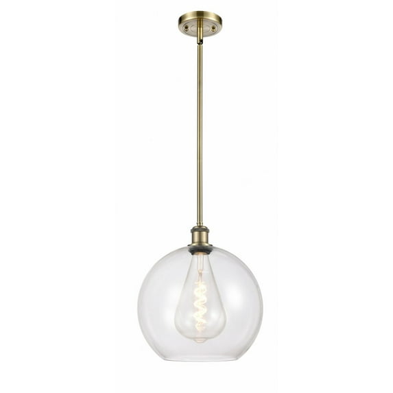 516-1S-AB-G122-12 Innovations Lighting Athens - 1 Light Mini Pendant In Industrial Style-14.38 Inches Tall and 11.75 Inches Wide-Antique Brass