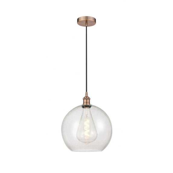 616-1P-AC-G124-12 Innovations Lighting Athens - 1 Light Mini Pendant In Industrial Style-14.38 Inches Tall and 11.75 Inches Wide-Antique Copper