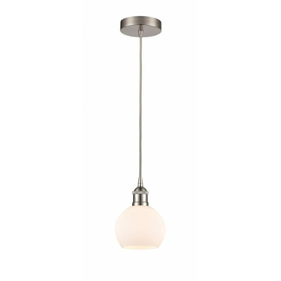 616-1P-SN-G121-6-Innovations Lighting-Athens - 1 Light Mini Pendant In Industrial Style-8.88 Inches Tall and 6 Inches Wide-Brushed Satin Nickel