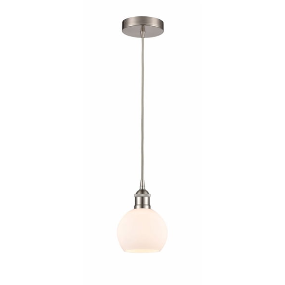 616-1P-SN-G121-6-Innovations Lighting-Athens - 1 Light Mini Pendant In Industrial Style-8.88 Inches Tall and 6 Inches Wide-Brushed Satin Nickel