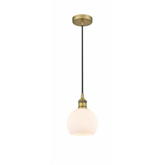 616-1P-BB-G121-6-Innovations Lighting-Athens - 1 Light Mini Pendant In Industrial Style-8.88 Inches Tall and 6 Inches Wide-Brushed Brass Finish-Matte